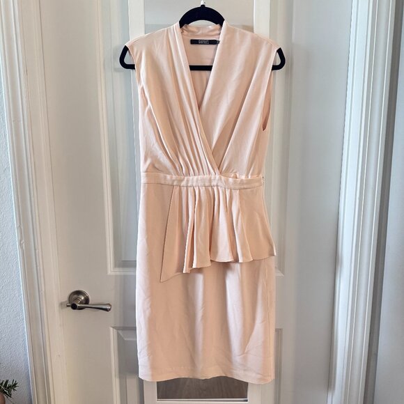 Badgley Mischka 100 Percent Silk Draped Peplum Dress – Size 6 - Picture 2 of 5